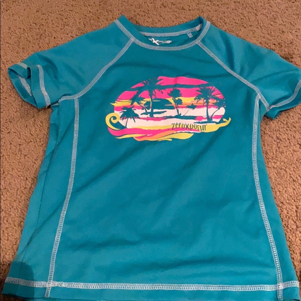 blue swim top for girls!